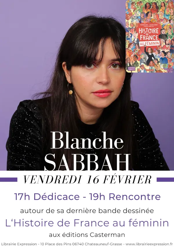 Affiche rencontre Blanche Sabbah à la librairie Expression