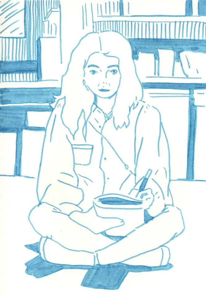 Autoportrait dessiné Carine Prache