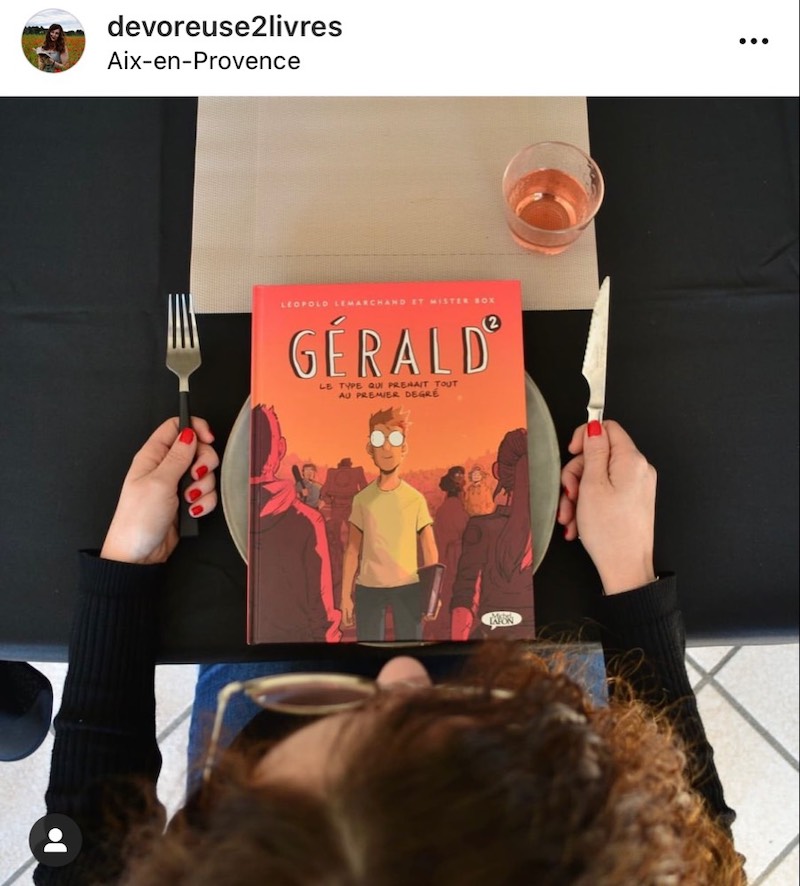 Le tome 2 de la bande dessinée Gérald dans une assiette.